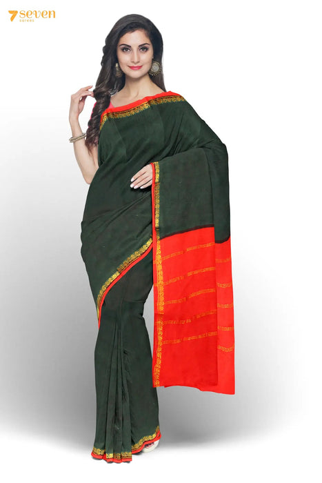 Mohini Madurai Green Pure Cotton Sungudi Saree - Seven Sarees - Saree - Seven Sarees