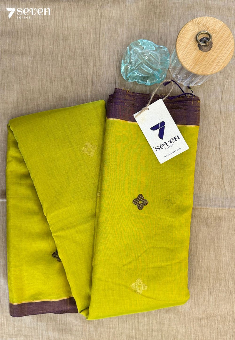 Thulasi Gold Signature Seven Handloom Green Bangalore Vegan Silk Saree