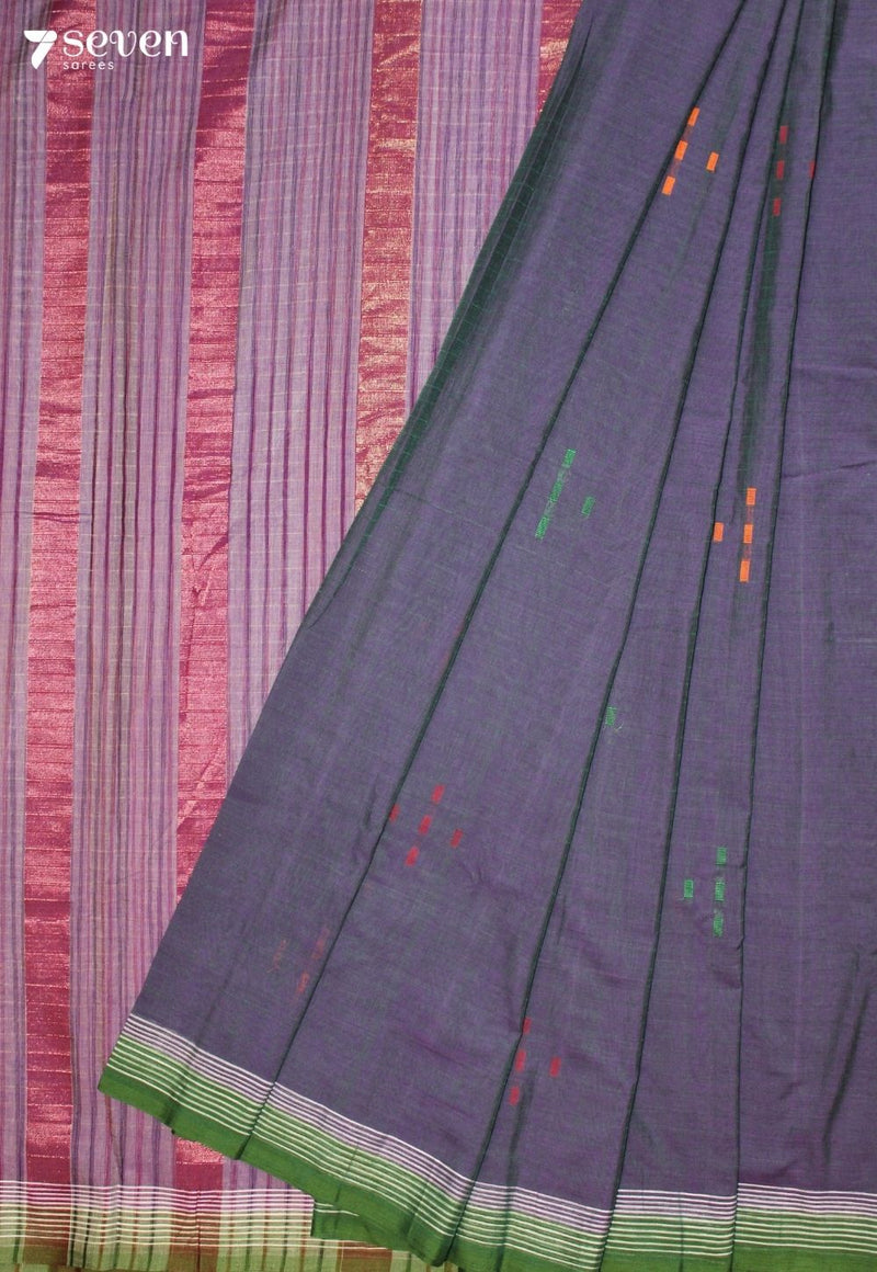 Padmiraa Signature Seven Handloom Purple Bangalore Pure Cotton Saree