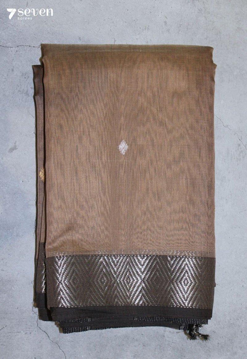 Chayavi Maheshwari Handloom Brown Silk Cotton Saree