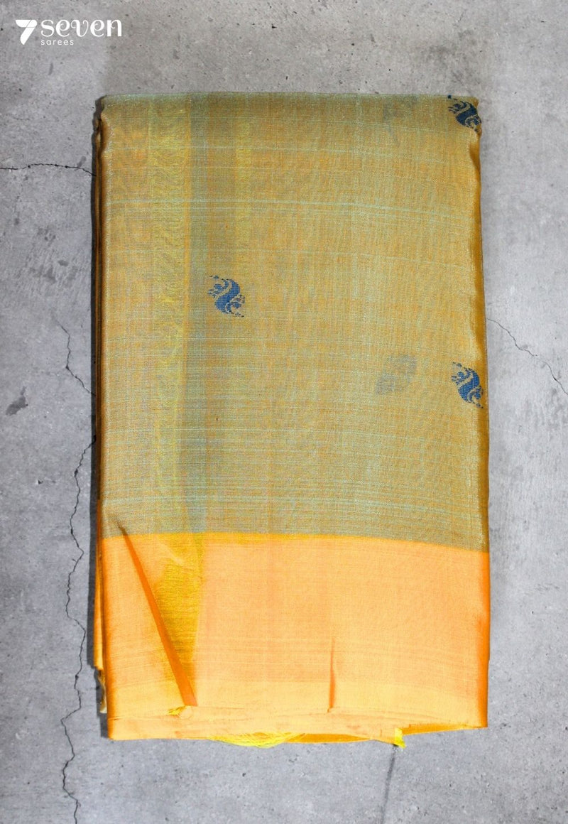 Oorava Signature Seven Handloom Green Bangalore Pure Silk Cotton Saree