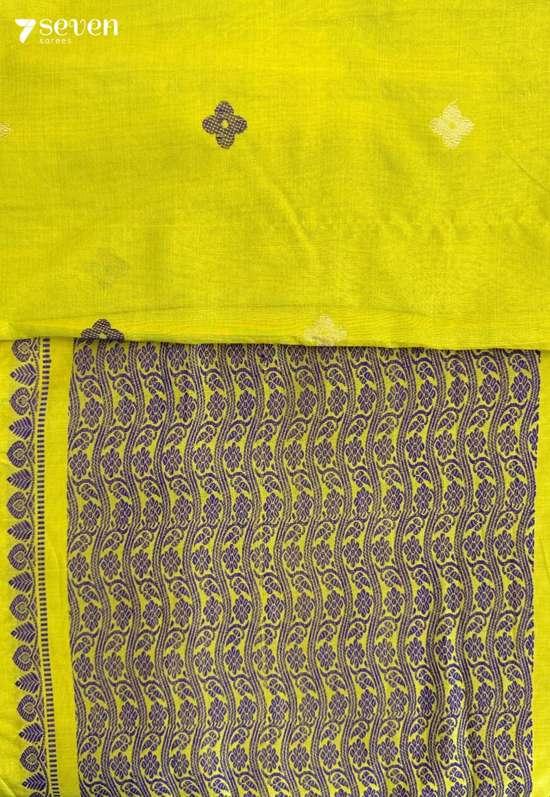 Thulasi Gold Signature Seven Handloom Green Bangalore Vegan Silk Saree