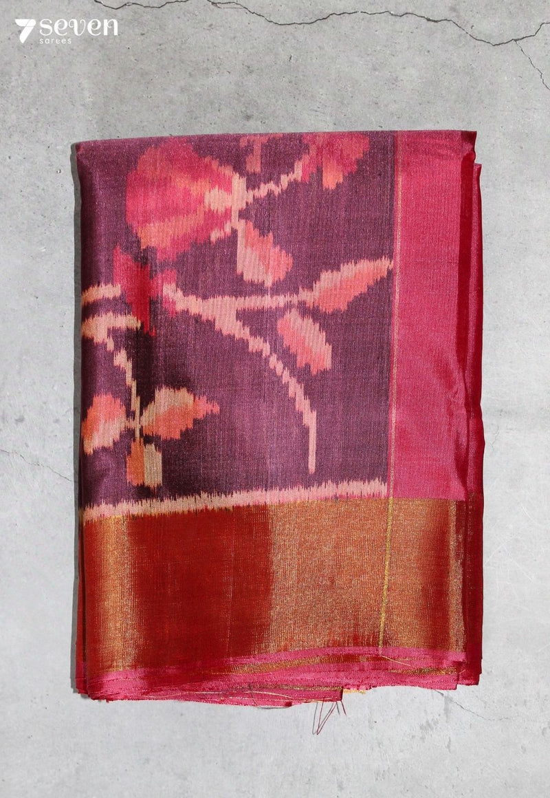 Janvira Patola Handloom Single Ikkat Pink Pure Silk Saree|Silk Mark Certified