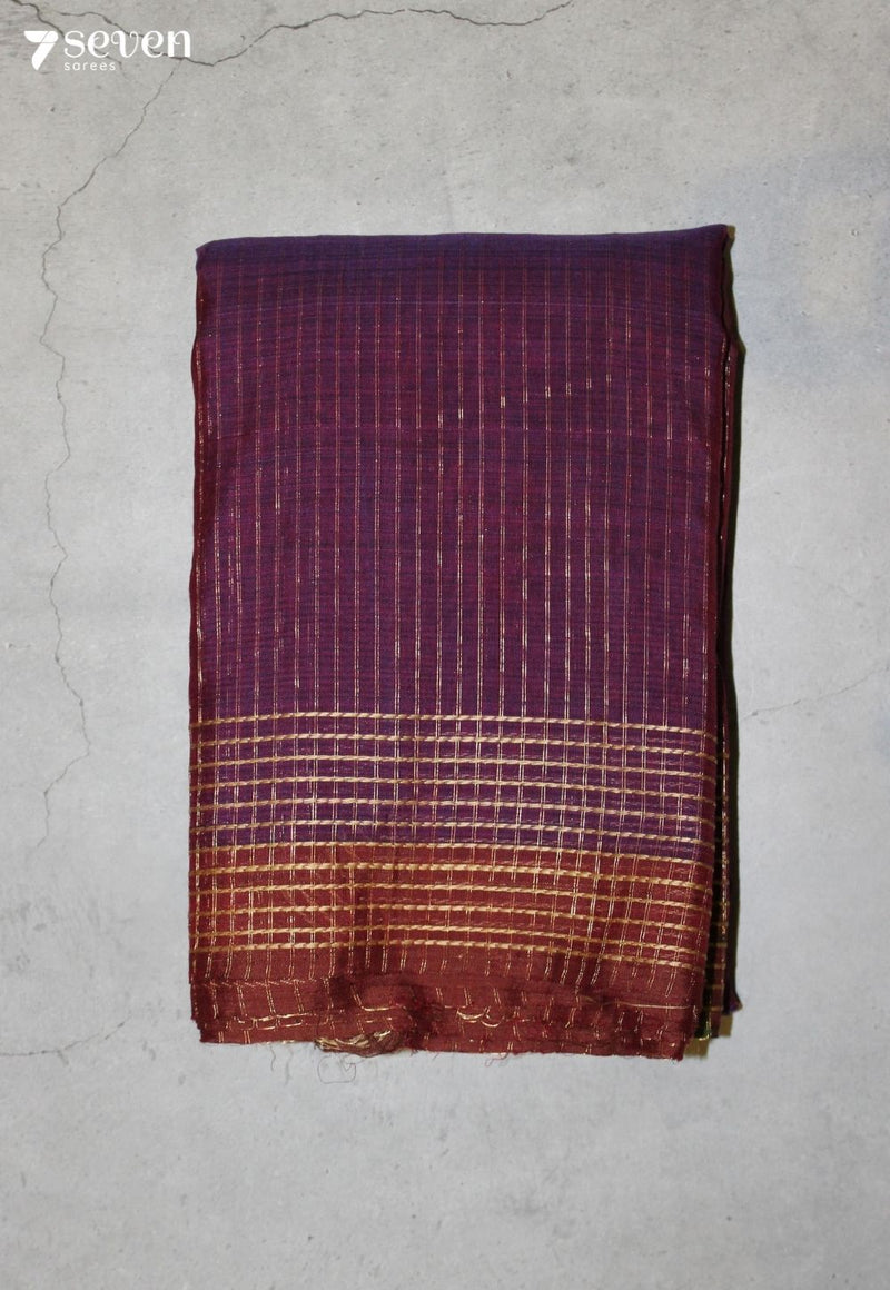 Sarunthi Signature Seven Handloom Purple Bangalore Pure Cotton Saree