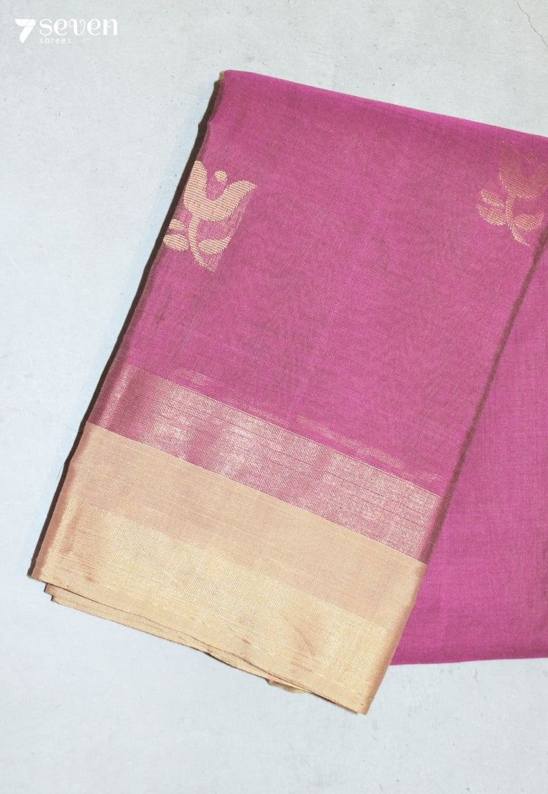 Jivanira Signature Seven Handloom Pink Bangalore Pure Cotton Saree