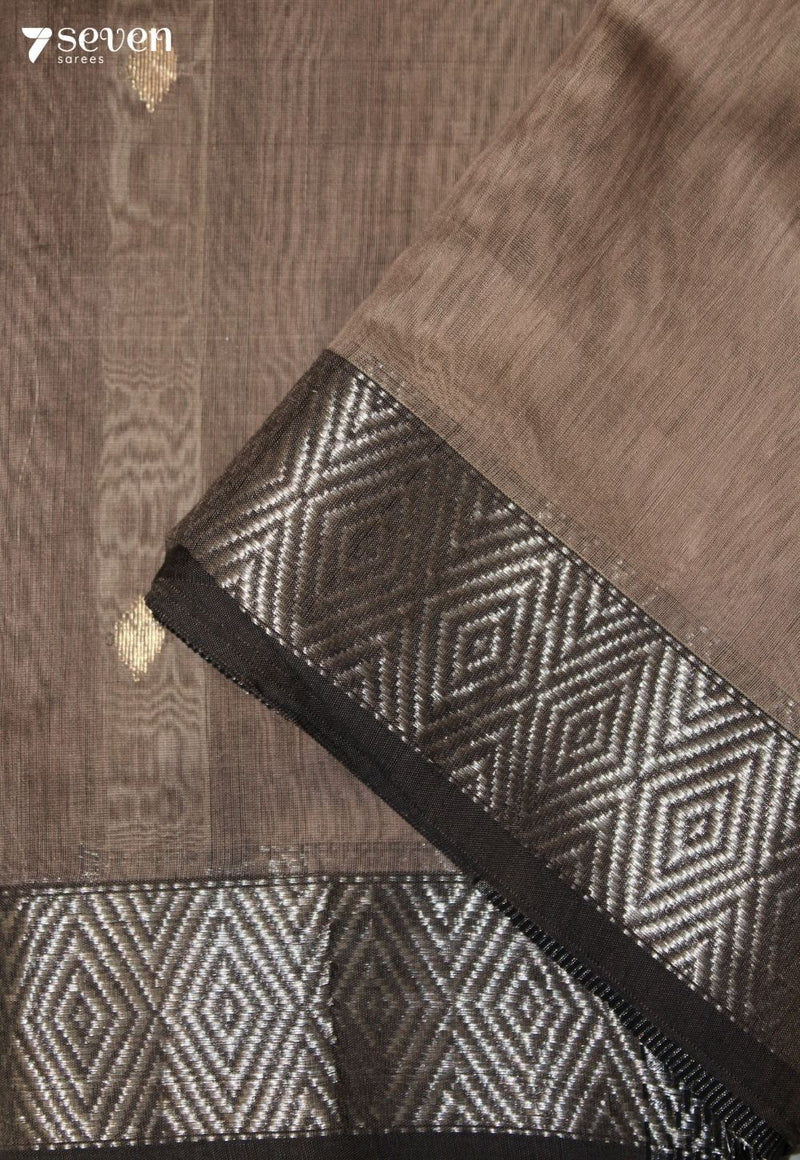 Chayavi Maheshwari Handloom Brown Silk Cotton Saree