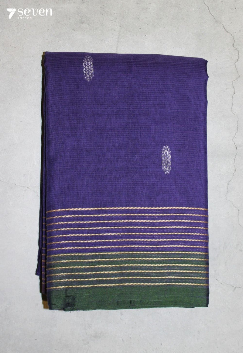 Aviruni Signature Seven Handloom Blue Bangalore Pure Cotton Saree