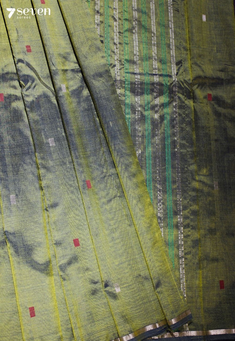 Anvaya Signature Seven Handloom Green Bangalore Vegan Silk Saree