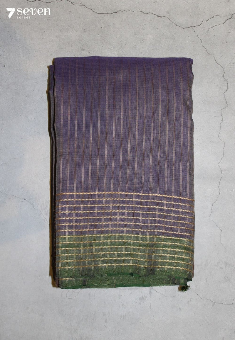 Charvini Signature Seven Handloom Purple Bangalore Pure Cotton Saree