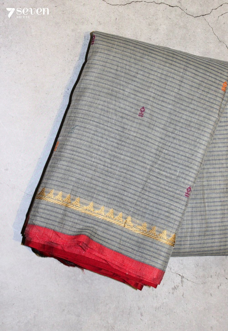 Velraya Signature Seven Handloom Grey Bangalore Pure Cotton Saree
