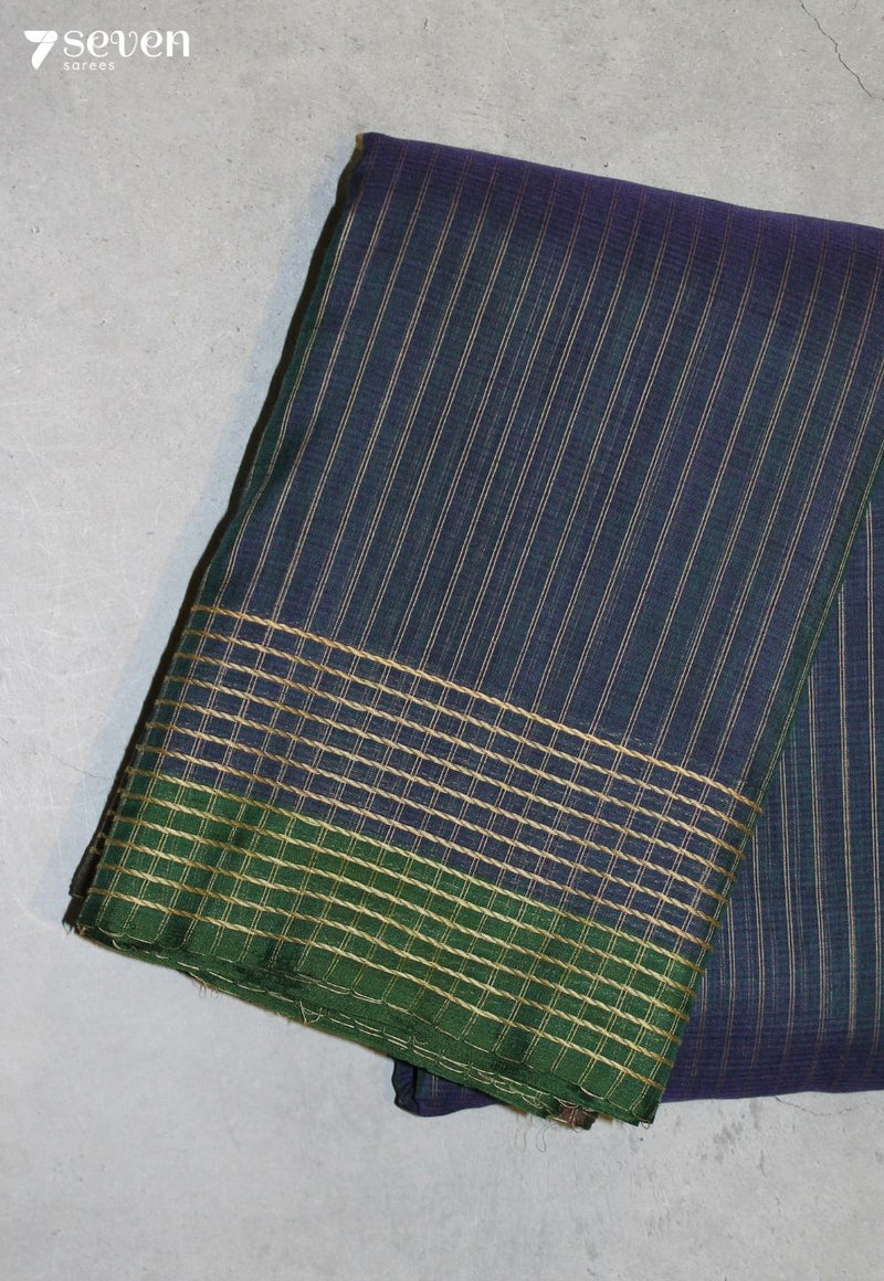 Nilanthi Signature Seven Handloom Blue Bangalore Pure Cotton Saree
