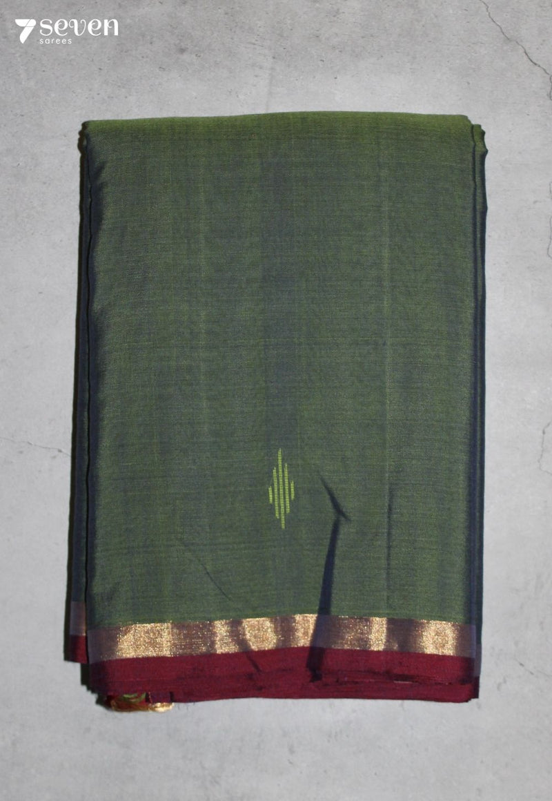 Suvani Signature Seven Handloom Green Bangalore Pure Cotton Saree