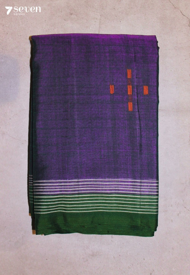 Raginiya Signature Seven Handloom Purple Bangalore Pure Cotton Saree