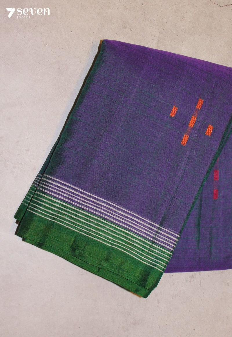 Raginiya Signature Seven Handloom Purple Bangalore Pure Cotton Saree