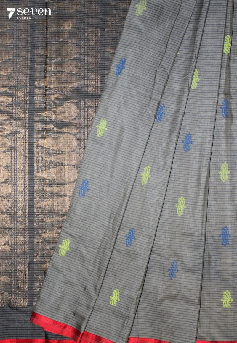 Haruni Signature Seven Handloom Blue Bangalore Pure Cotton Saree