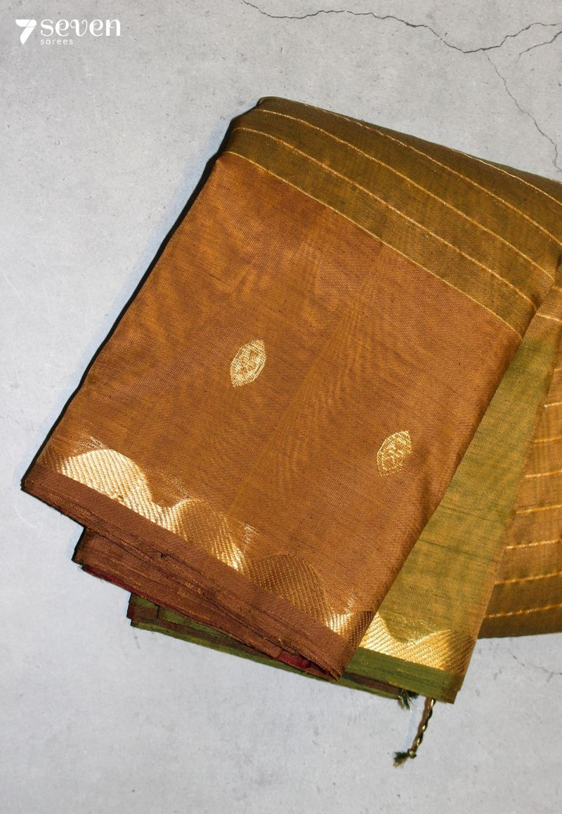 Yeshvara Signature Seven Handloom Green Bangalore Vegan Silk Saree