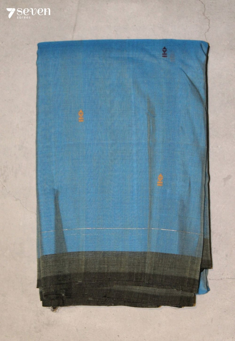Ruvetha Signature Seven Handloom Blue Bangalore Pure Cotton Saree
