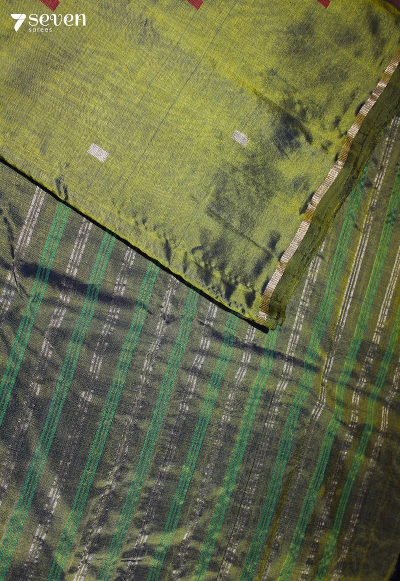 Anvaya Signature Seven Handloom Green Bangalore Vegan Silk Saree