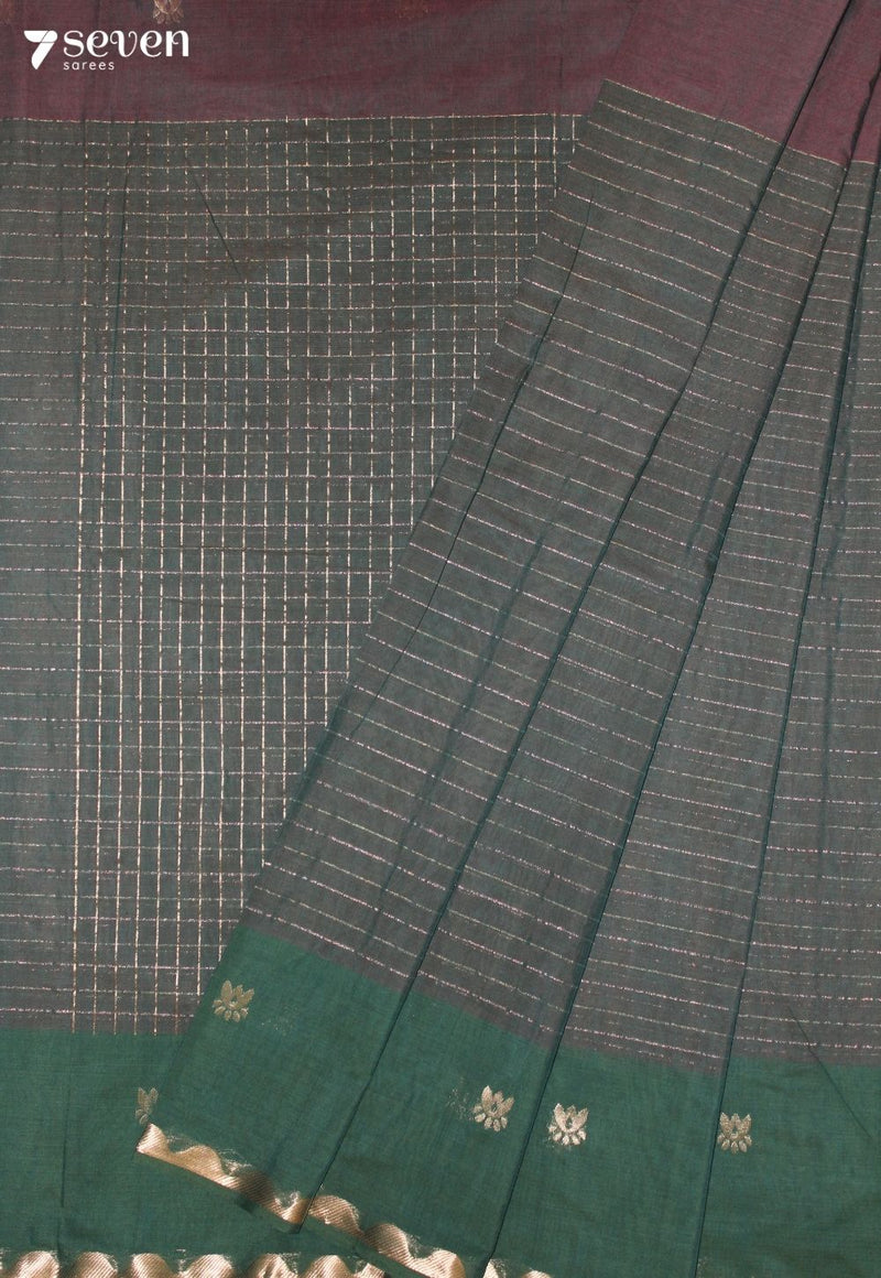 Mayunvi Signature Seven Handloom Green Bangalore Pure Cotton Saree