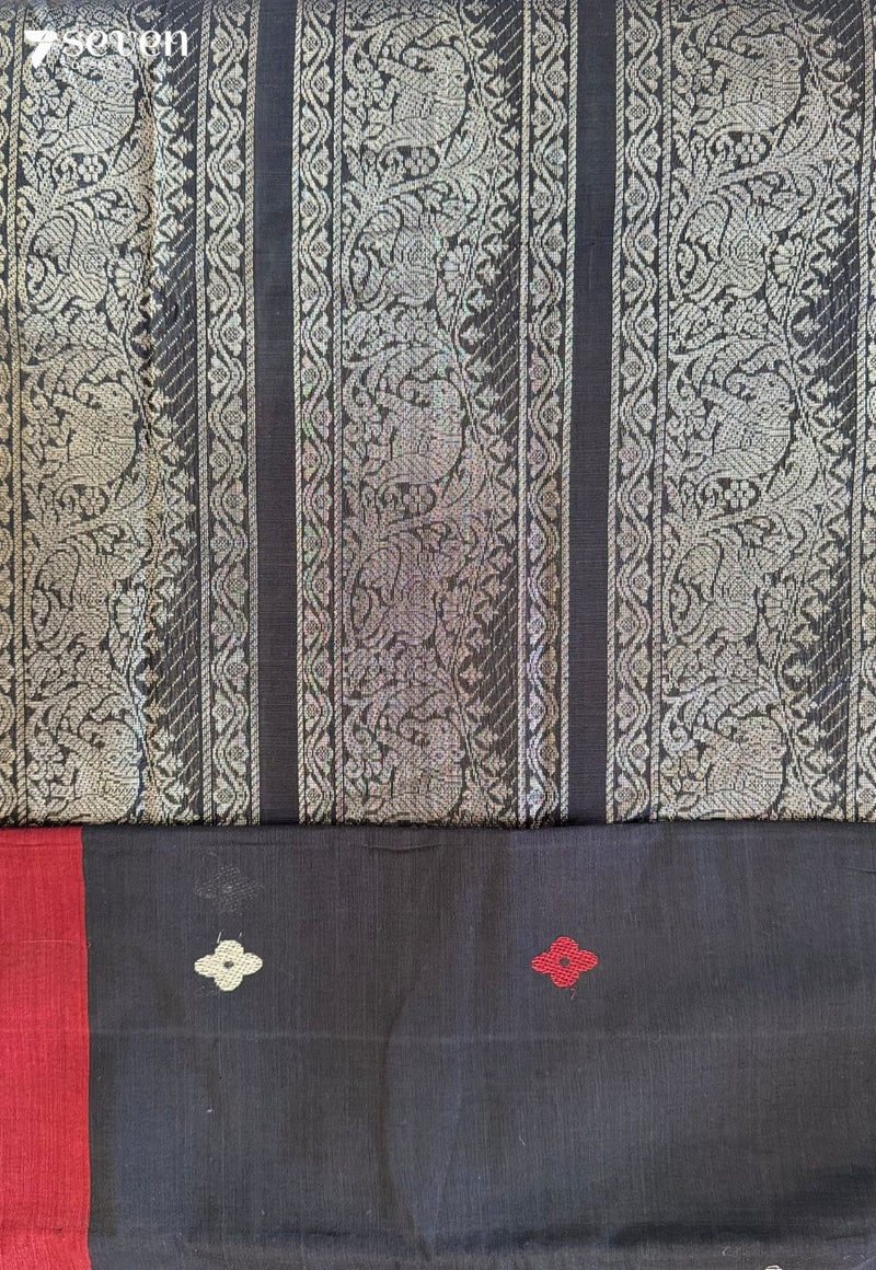 Masala Dusk Seven Handloom Black Bangalore Pure Cotton Saree