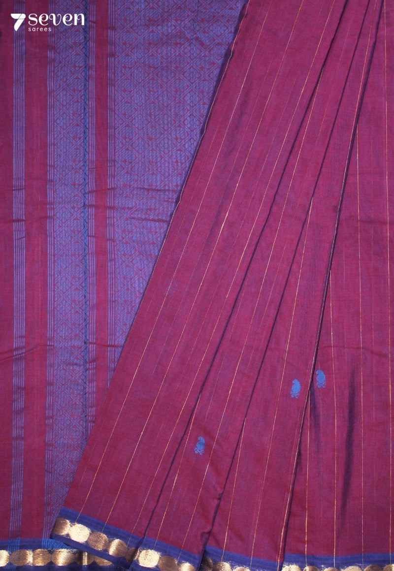 Maalavi Signature Seven Handloom Pink Bangalore Pure Cotton Saree