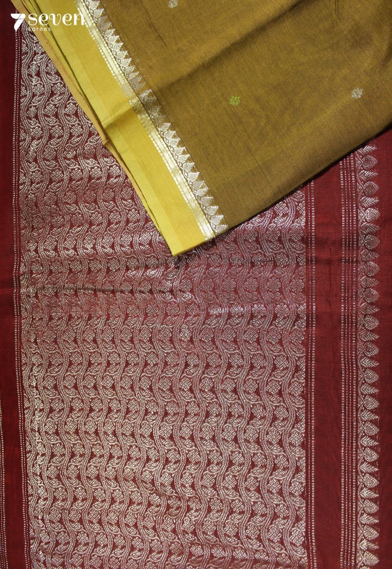 Veenikaara Signature Seven Handloom Brown Bangalore Vegan Silk Saree