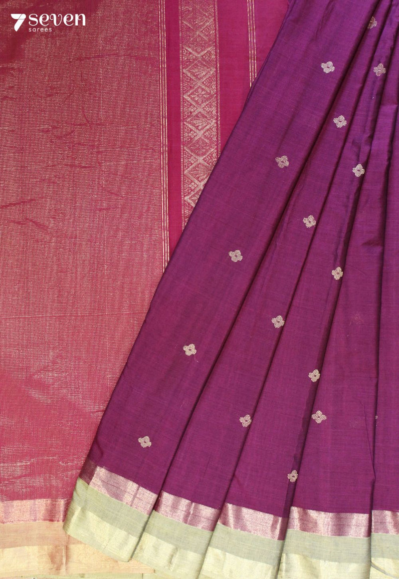 Rithvani Signature Seven Handloom Pink Bangalore Pure Cotton Saree