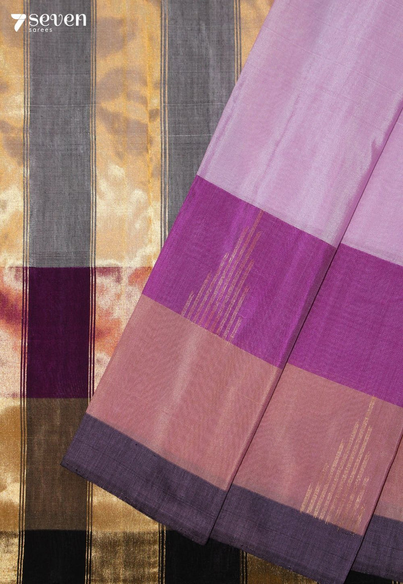 Naimisha Signature Seven Handloom Purple Bangalore Pure Silk Cotton Saree