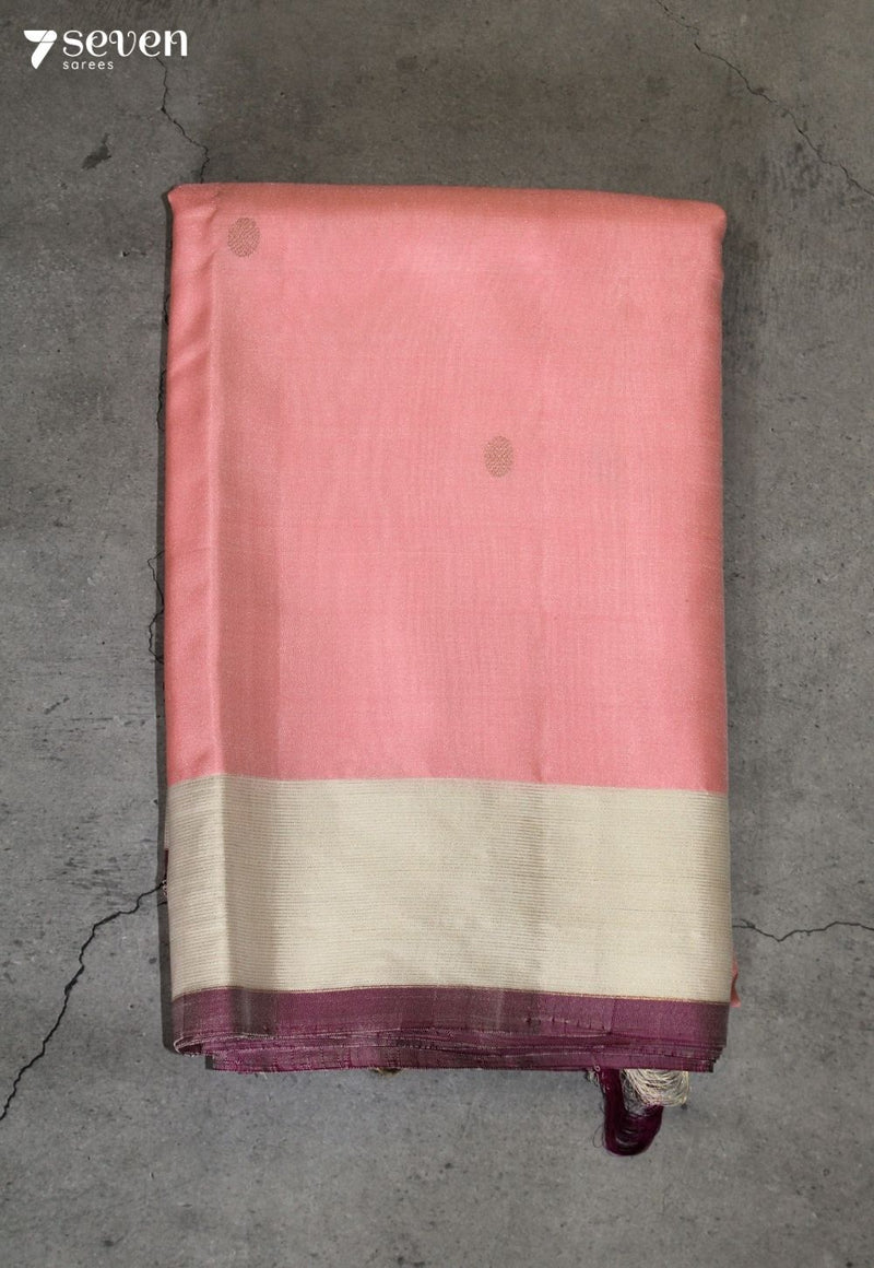 Avenya Signature Seven Handloom Pink Bangalore Pure Silk Saree|Silk Mark Certified