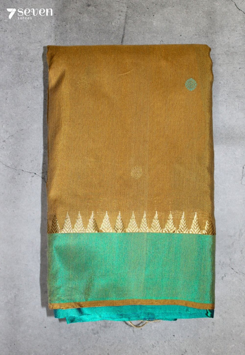 Beloru Signature Seven Handloom Brown Bangalore Pure Silk Cotton Saree
