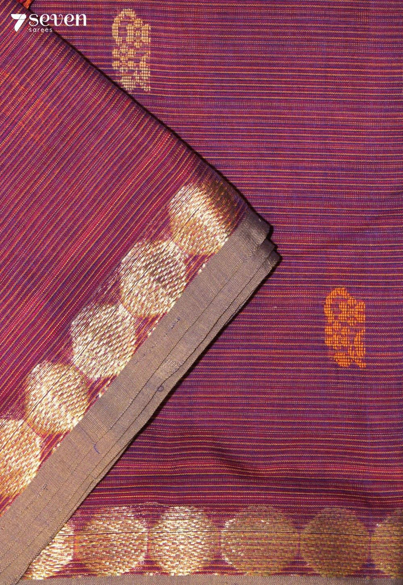 Eshara Signature Seven Handloom Red Bangalore Pure Cotton Saree