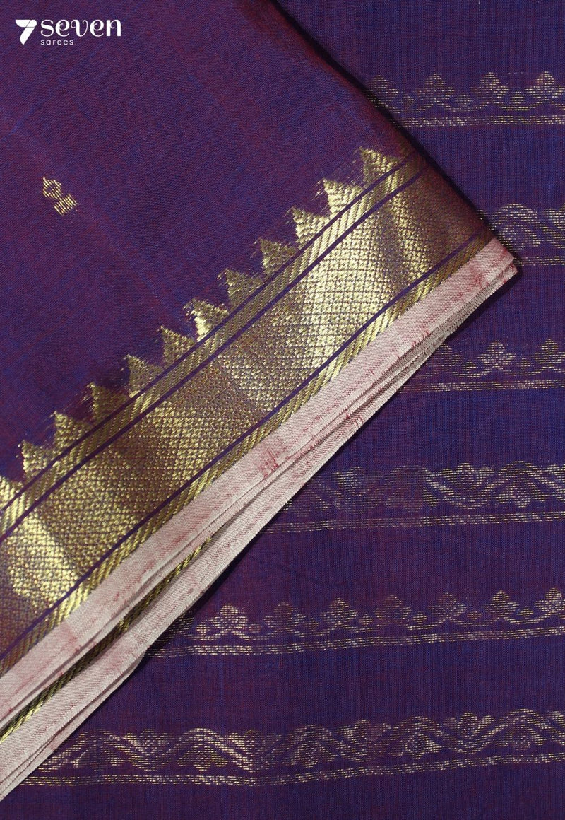 Saanvikaara Signature Seven Handloom Purple Bangalore Pure Cotton Saree