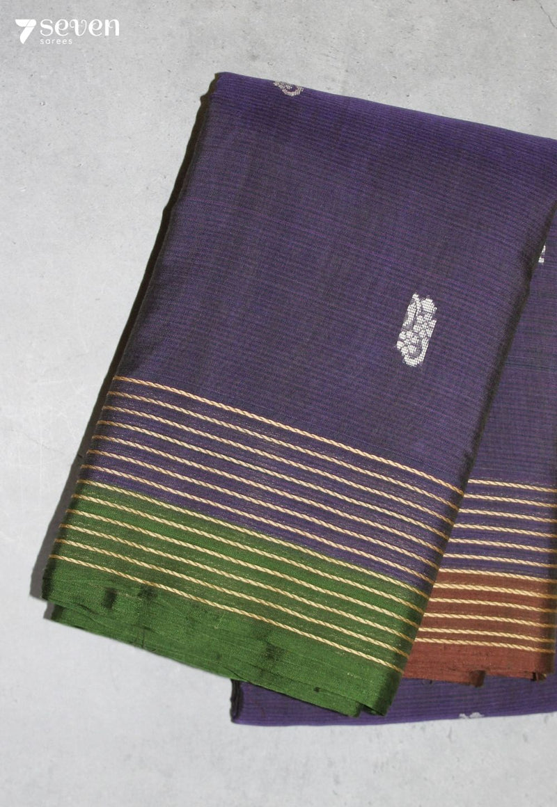 Tarvisha Signature Seven Handloom Blue Bangalore Pure Cotton Saree