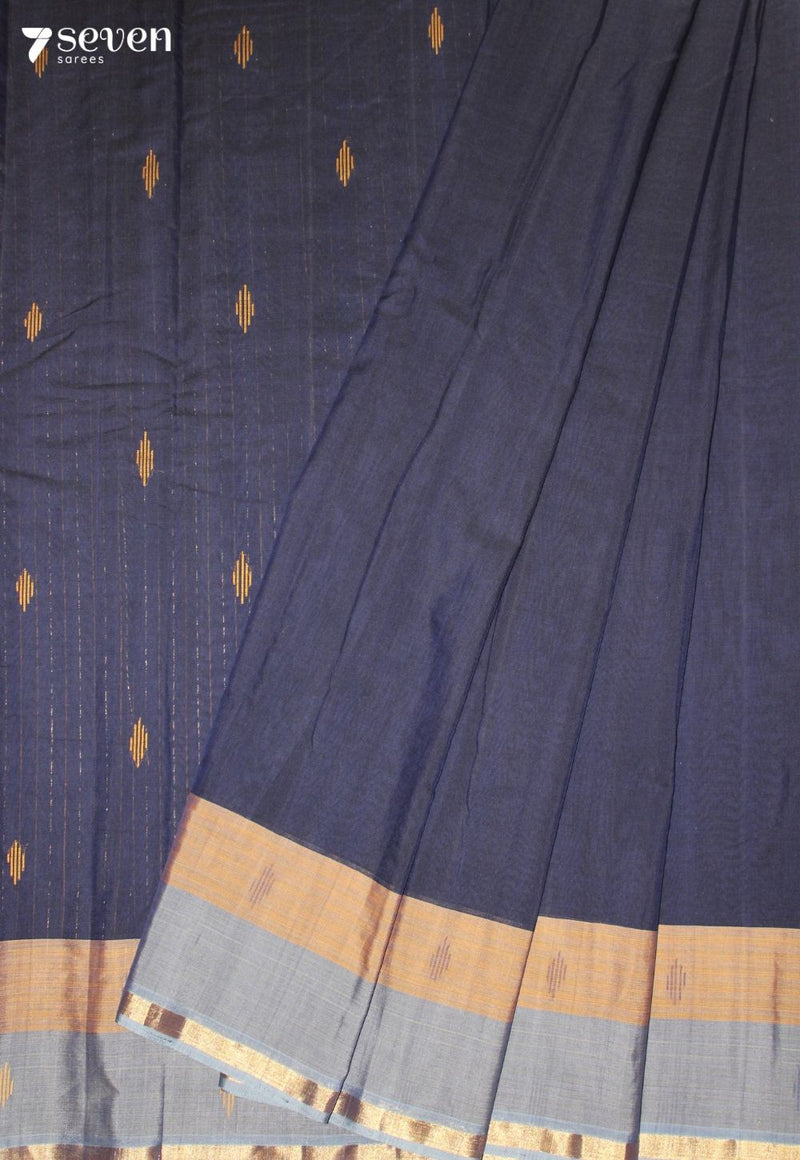 Kashmira Signature Seven Handloom Blue Bangalore Pure Cotton Saree