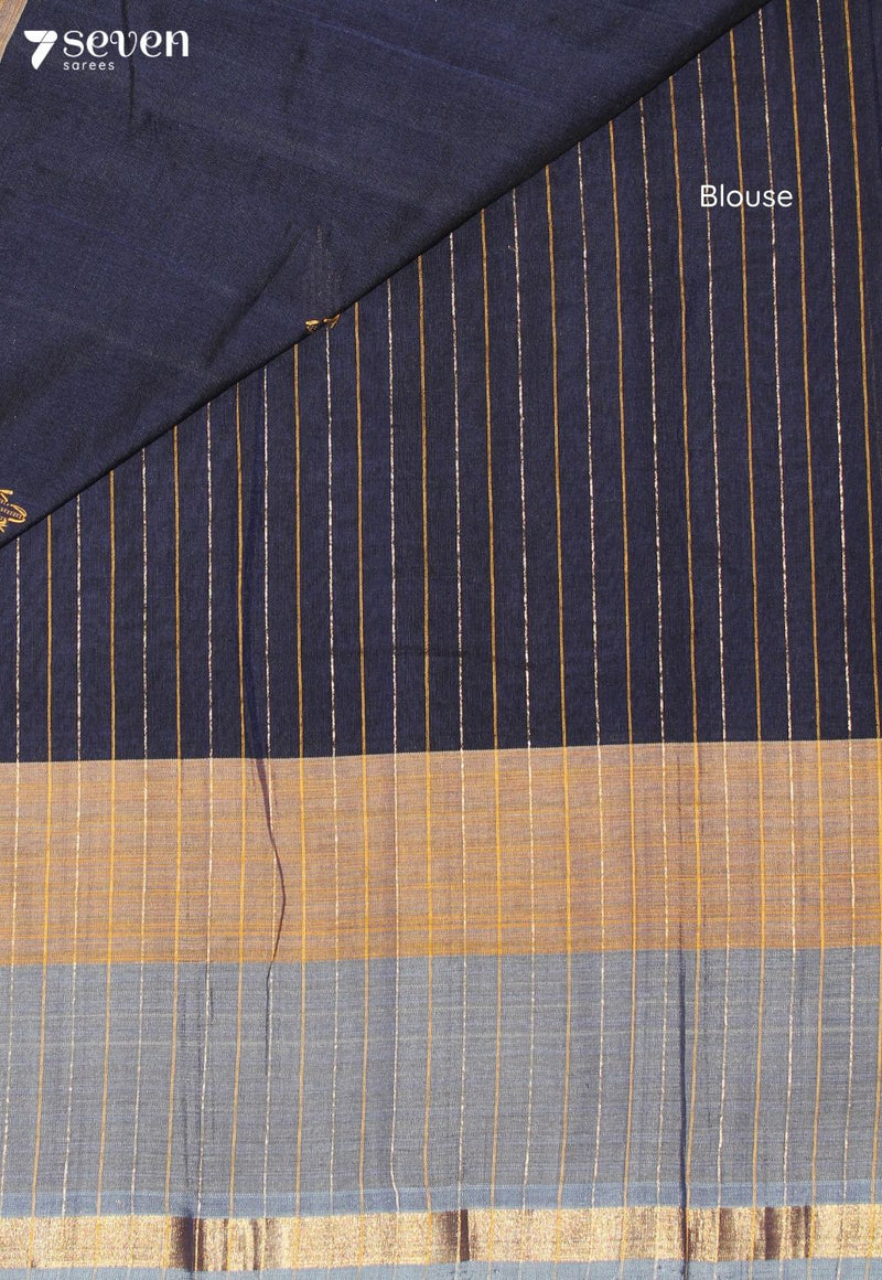 Kashmira Signature Seven Handloom Blue Bangalore Pure Cotton Saree