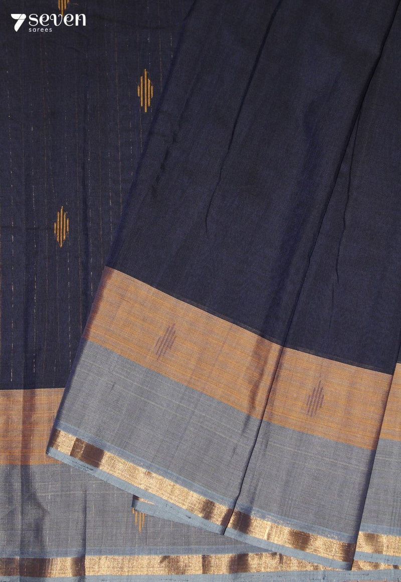 Kashmira Signature Seven Handloom Blue Bangalore Pure Cotton Saree
