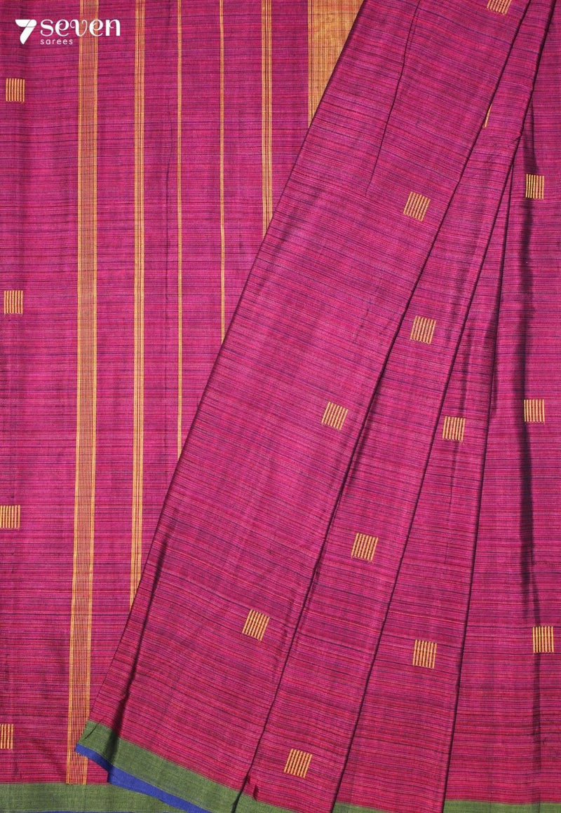 Taarvani Signature Seven Handloom Pink Bangalore Pure Cotton Saree