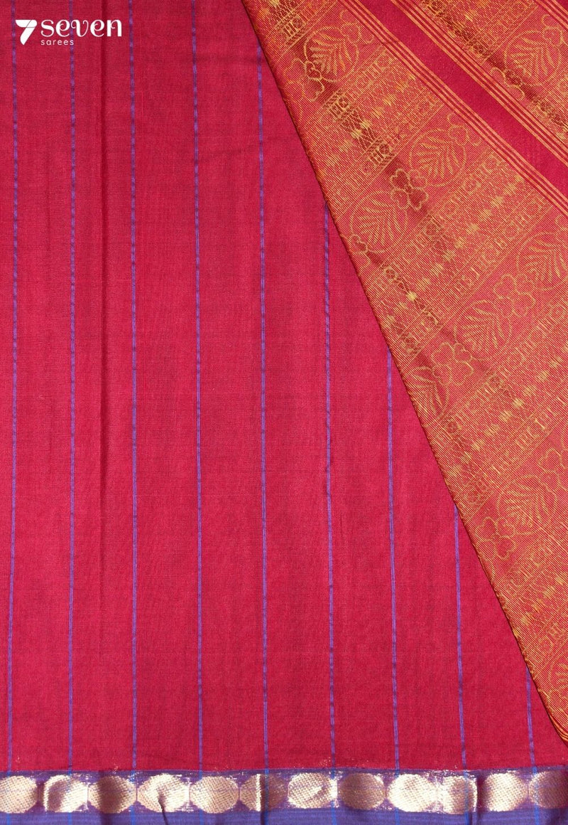 Suvitha Signature Seven Handloom Maroon Bangalore Pure Cotton Saree