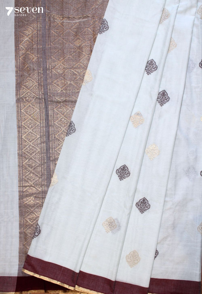 Svarini Signature Seven Handloom Light Blue Bangalore Pure Cotton Saree