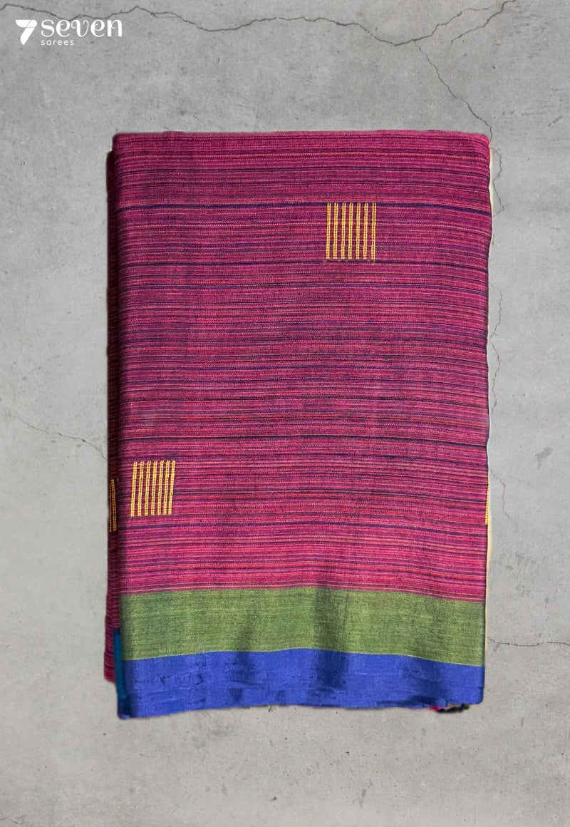 Taarvani Signature Seven Handloom Pink Bangalore Pure Cotton Saree