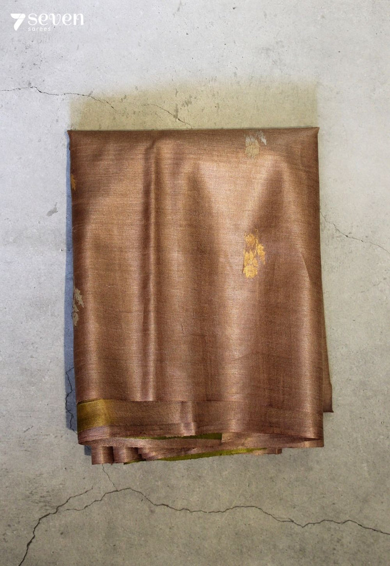 Under the Canopy Handloom Brown Pure Tussar Silk(Kosa) Saree| Silk Mark Certified