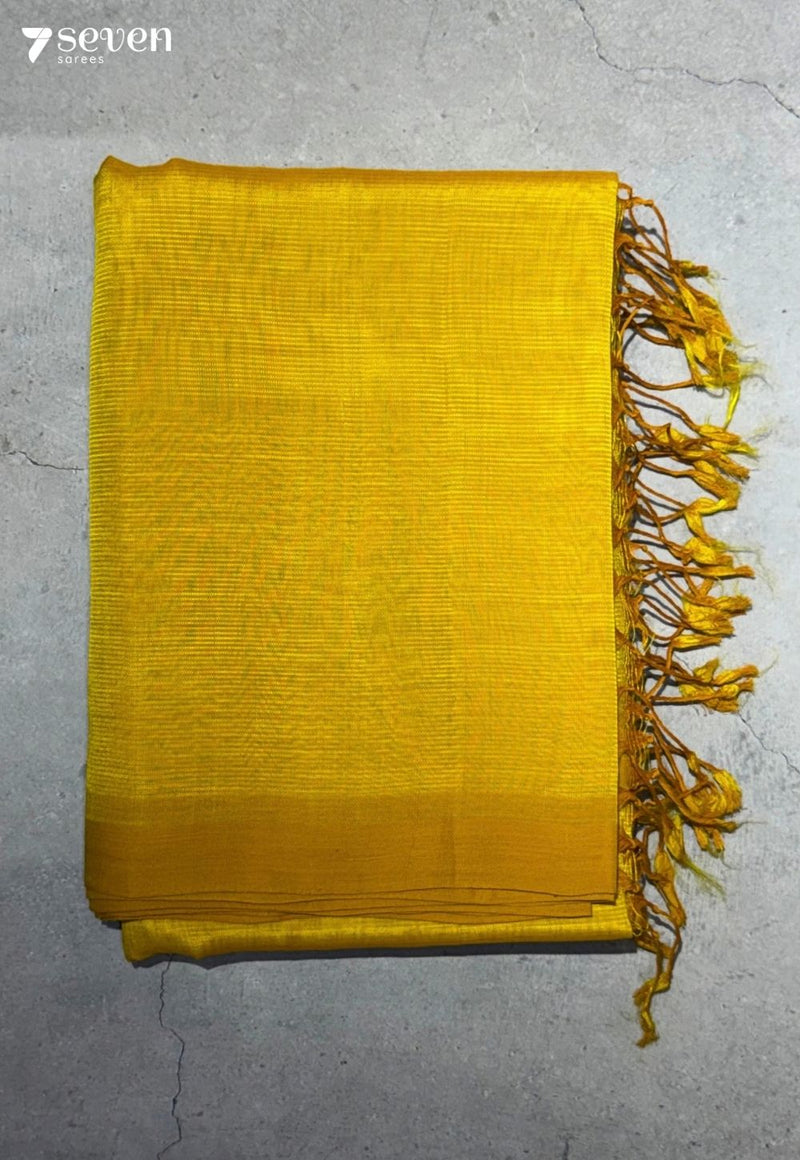 Varnika Mangalagiri Handloom Yellow Vegan Silk Saree
