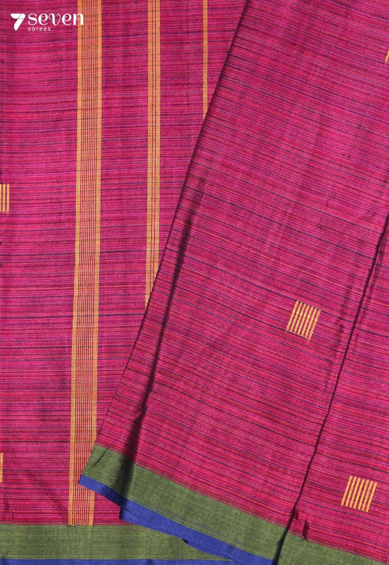 Taarvani Signature Seven Handloom Pink Bangalore Pure Cotton Saree