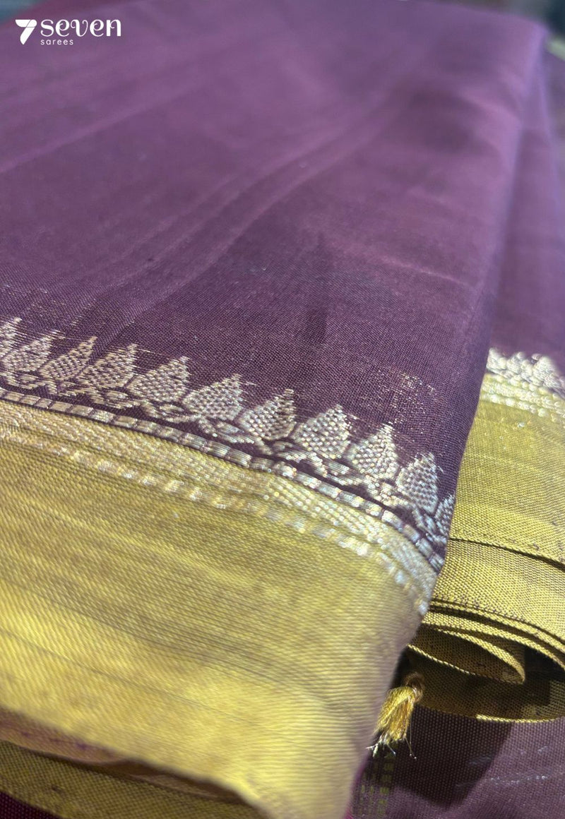 Ira Signature Seven Handloom Dark Brown Bangalore Pure Cotton Saree