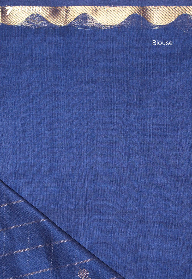 Ranjika Signature Seven Handloom Blue Bangalore Pure Cotton Saree