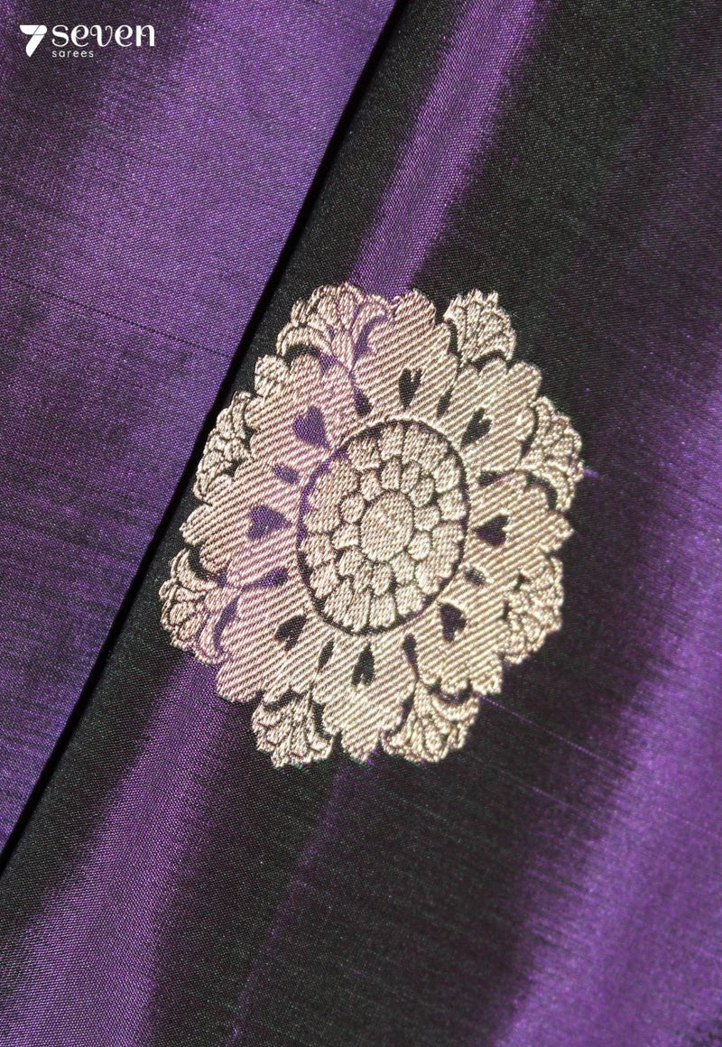 Maevaya Signature Seven Handloom Purple Bangalore Pure Silk Saree|Silk Mark Certified