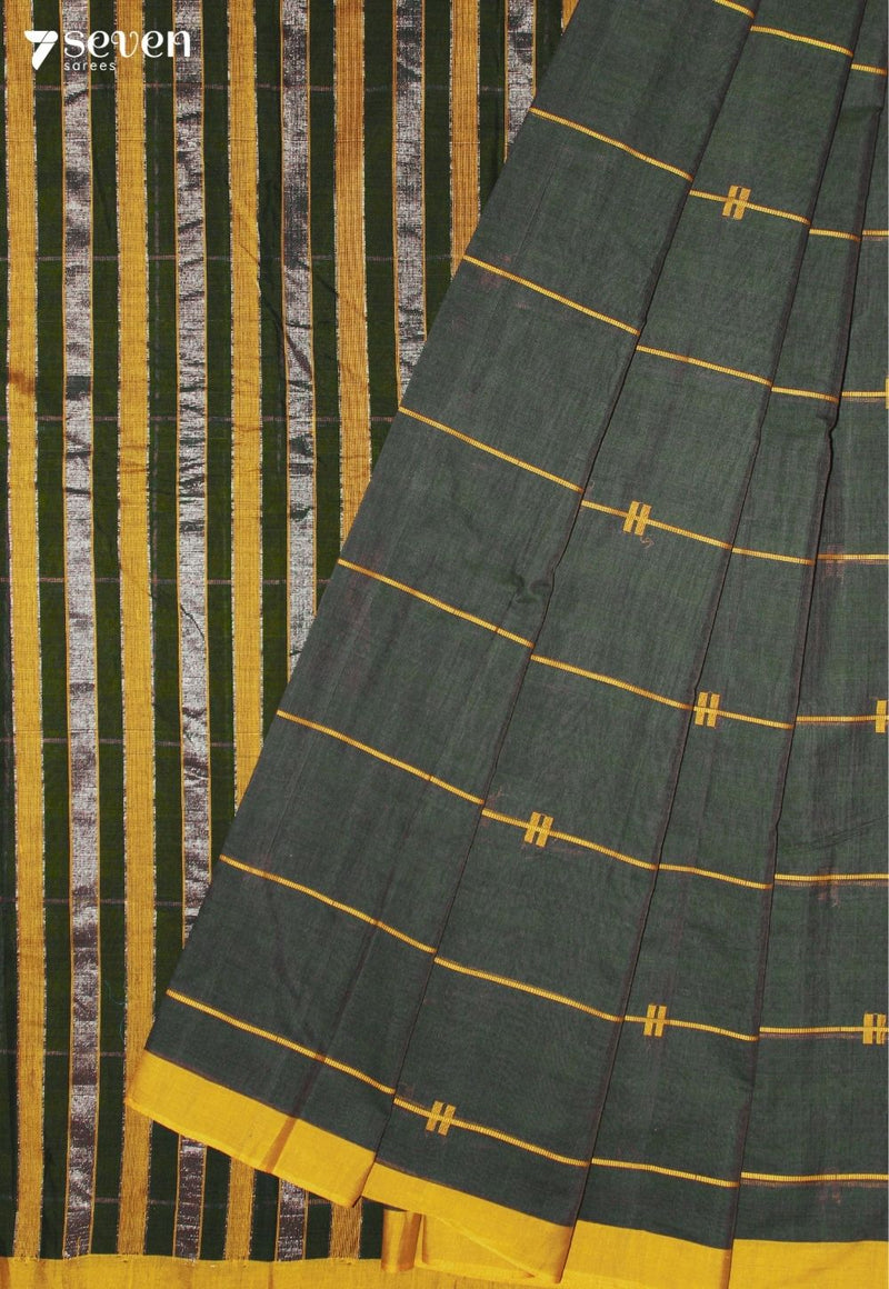 Ruvanshi Signature Seven Handloom Green Bangalore Pure Cotton Saree
