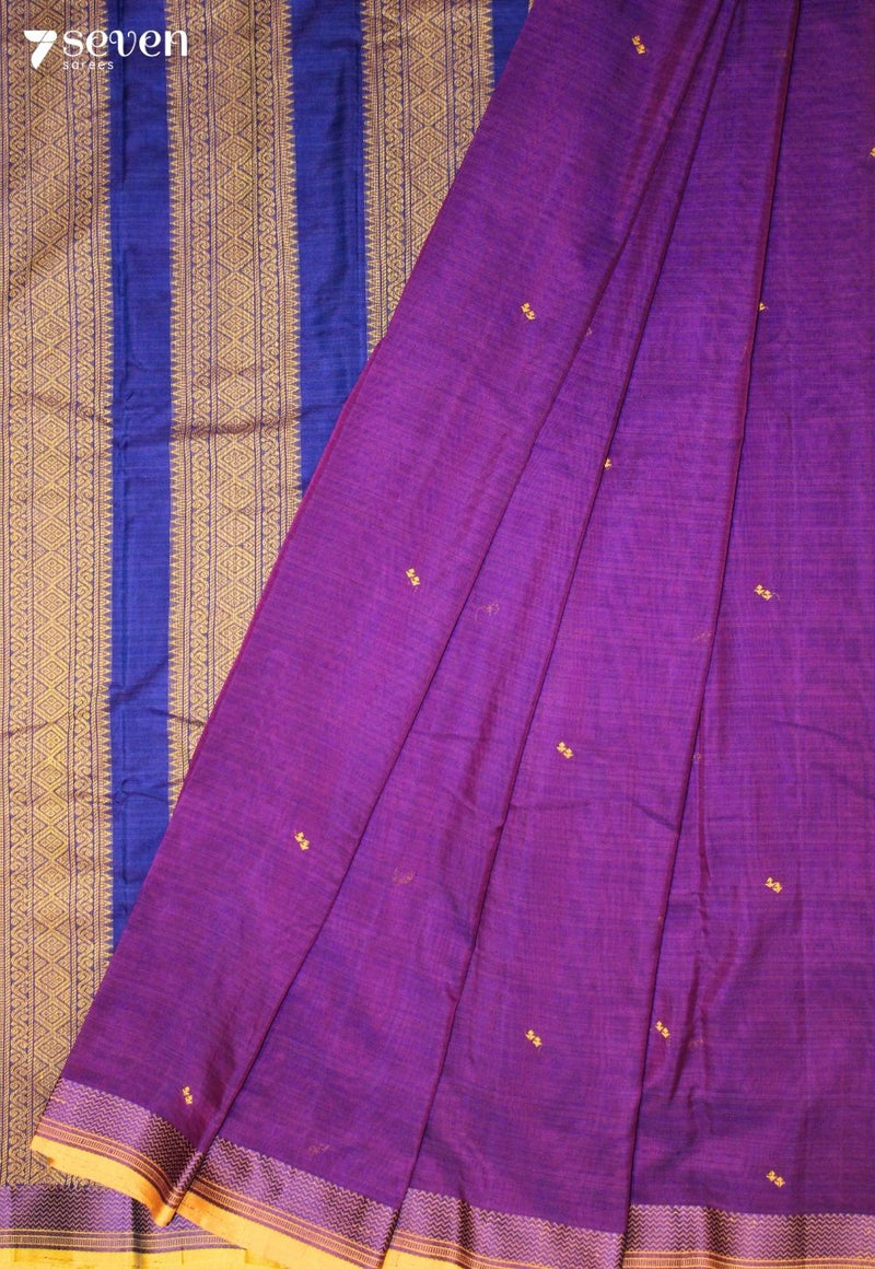 Mairya Signature Seven Handloom Purple Bangalore Pure Cotton Saree
