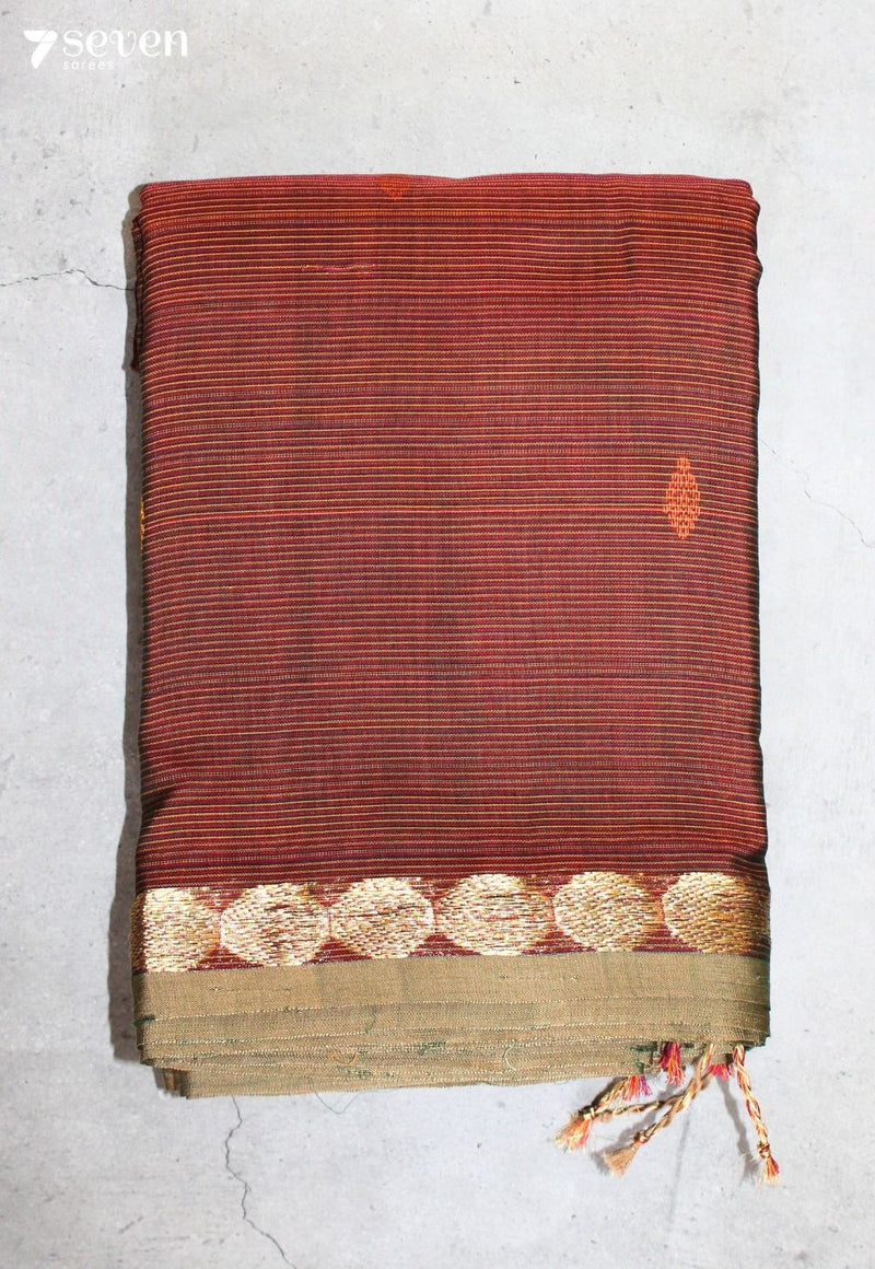 Nairuhi Signature Seven Handloom Red Bangalore Pure Cotton Saree