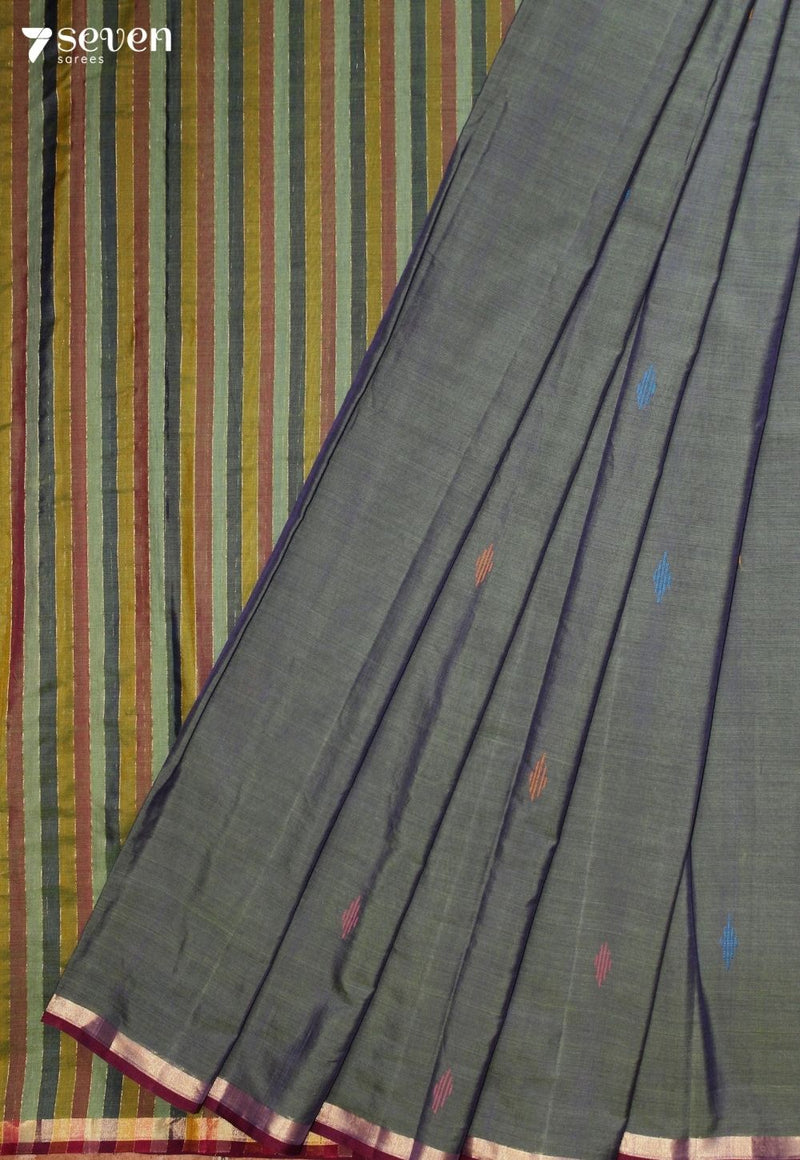 Veyvani Signature Seven Handloom Green Bangalore Pure Cotton Saree